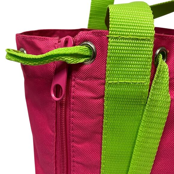 The Original Nantucket Diddy Bag Pink and Green Canvas - Picture 4 of 9